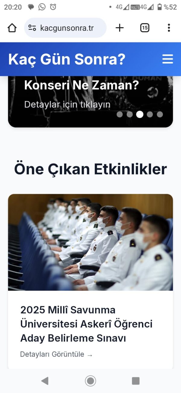 Etkinlik & Geri Sayım Web Sitesi Yazılımı